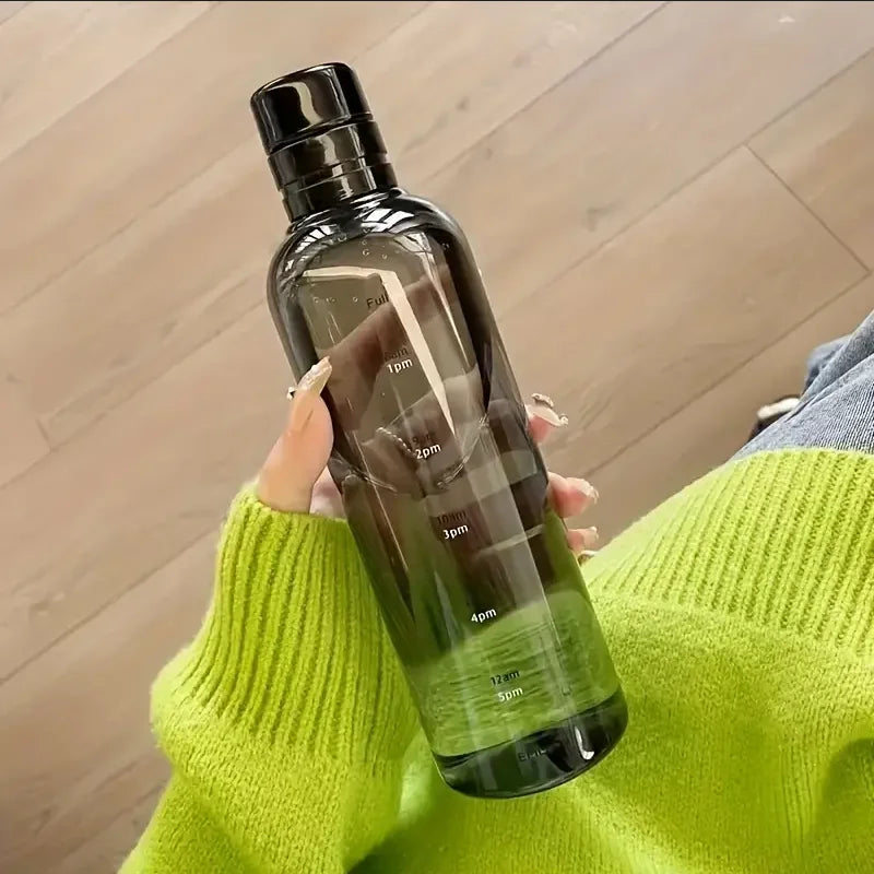 500ml Elegant Leakproof Water Bottle with Time Scale Stay Hydrated Daily Lightweight & Portable for Fitness & Outdoor Adventures