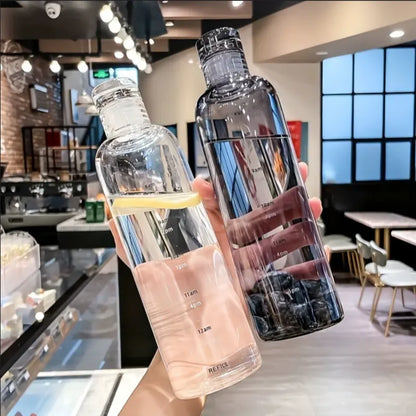 500ml Elegant Leakproof Water Bottle with Time Scale Stay Hydrated Daily Lightweight & Portable for Fitness & Outdoor Adventures