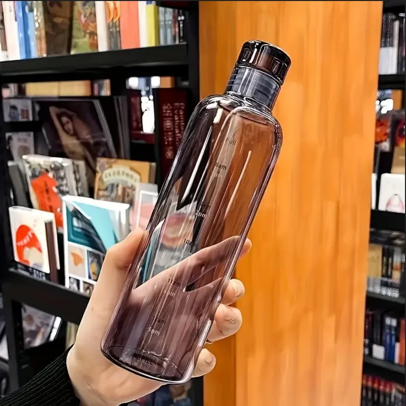500ml Elegant Leakproof Water Bottle with Time Scale Stay Hydrated Daily Lightweight & Portable for Fitness & Outdoor Adventures