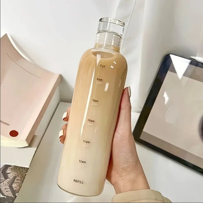 500ml Elegant Leakproof Water Bottle with Time Scale Stay Hydrated Daily Lightweight & Portable for Fitness & Outdoor Adventures
